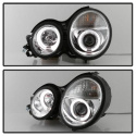 Mercedes Benz E-Class 95-99 Projector Headlights - LED Halo - Chrome Spyder Auto