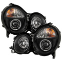 Mercedes Benz E-Class 00-02 Projector Headlights - LED Halo - Black Spyder Auto