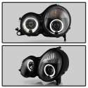 Mercedes Benz E-Class 00-02 Projector Headlights - LED Halo - Black Spyder Auto