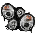 Mercedes Benz E-Class 00-02 Projector Headlights - LED Halo - Chrome Spyder Auto