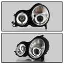 Mercedes Benz E-Class 00-02 Projector Headlights - LED Halo - Chrome Spyder Auto