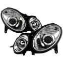 Mercedes Benz E-Class 03-06 Projector Headlights Chrome - High H7 (Included) - Low H7 (Included) Spyder Auto