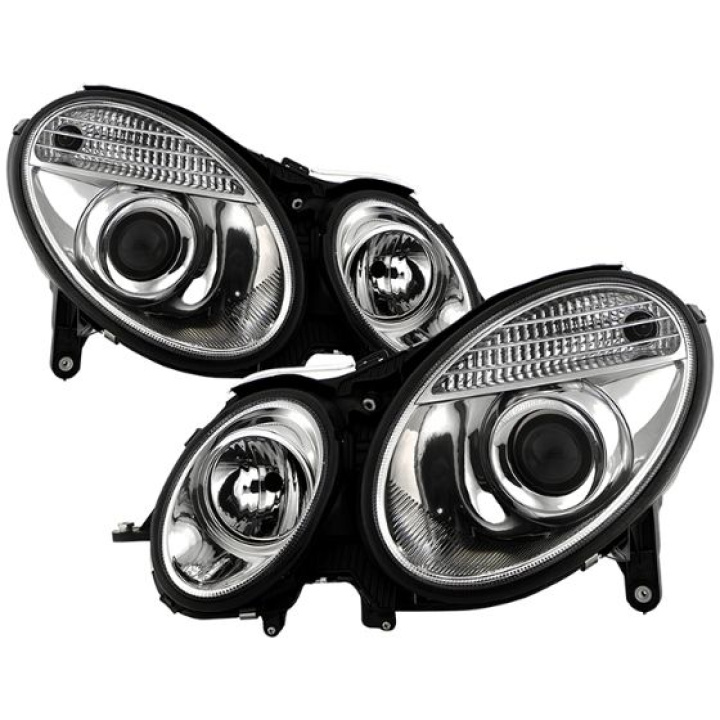 Mercedes Benz E-Class 03-06 Projector Headlights Chrome - High H7 (Included) - Low H7 (Included) Spyder Auto in the group Select car model / Mercedes Benz / E-Class 02-09 (W211) / Styling at DDESIGN Scandinavia AB (PRO-YD-MBW21103-C)