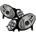Mercedes Benz E-Class 03-06 Projector Headlights DRL - Chrome - High H7 (Included) - Low H7 (Included) Spyder Auto