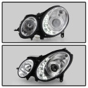 Mercedes Benz E-Class 03-06 Projector Headlights DRL - Chrome - High H7 (Included) - Low H7 (Included) Spyder Auto
