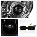 Mercedes Benz E-Class 03-06 Projector Headlights DRL - Chrome - High H7 (Included) - Low H7 (Included) Spyder Auto