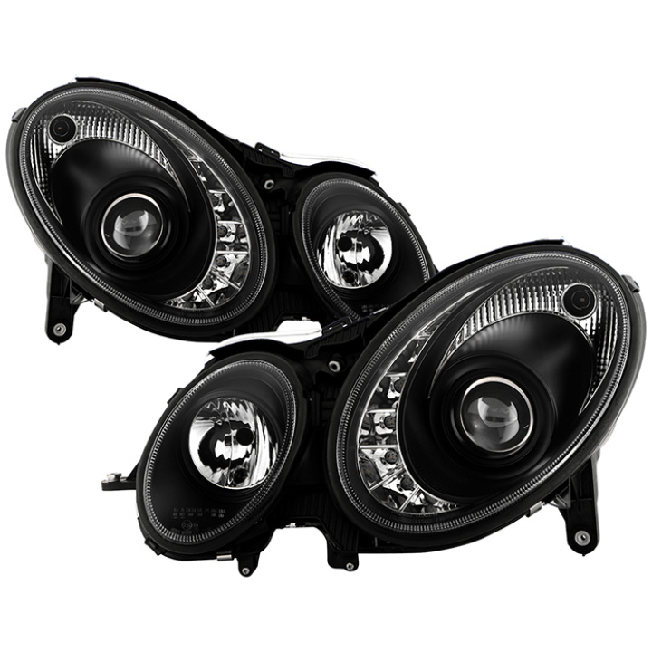 Mercedes Benz E-Class 03-06 Projector Headlights - Xenon/HID Model Only DRL- Black - High H7 (Included) - Low D2R (Not Included) Spyder Auto in the group Select car model / Mercedes Benz / E-Class 02-09 (W211) / Styling at DDESIGN Scandinavia AB (PRO-YD-MBW21103-HID-DRL-B)