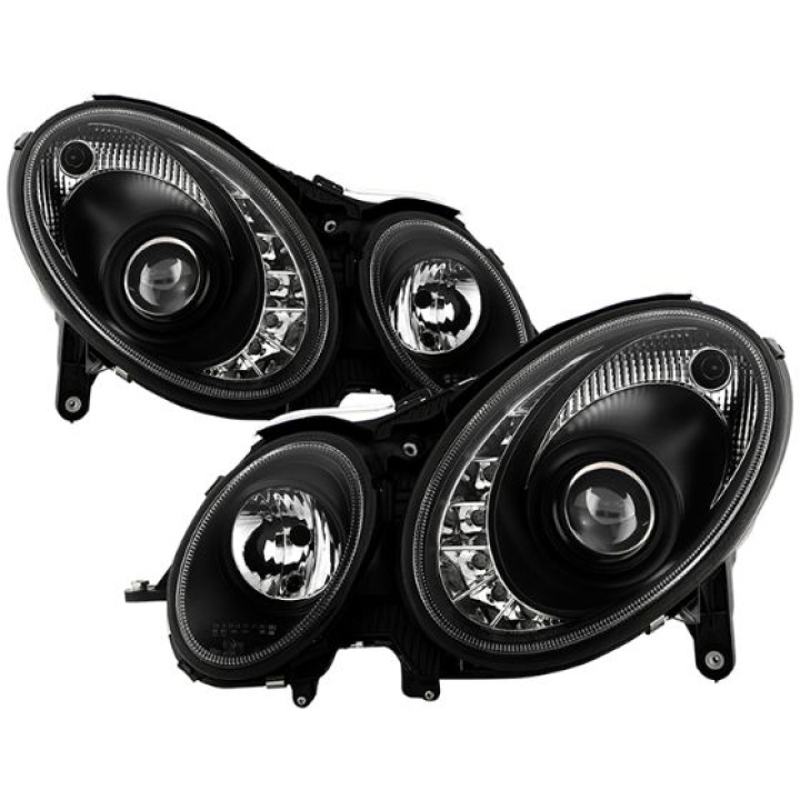 Mercedes Benz E-Class 07-09 Projector Headlights DRL - Black - High H7 (Included) - Low H7 (Included) Spyder Auto in the group Select car model / Mercedes Benz / E-Class 02-09 (W211) / Styling at DDESIGN Scandinavia AB (PRO-YD-MBW21107-DRL-BK)