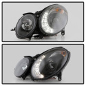 Mercedes Benz E-Class 07-09 Projector Headlights DRL - Black - High H7 (Included) - Low H7 (Included) Spyder Auto