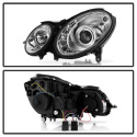 Mercedes Benz E-Class 07-09 Projector Headlights DRL - Chrome - High H7 (Included) - Low H7 (Included) Spyder Auto