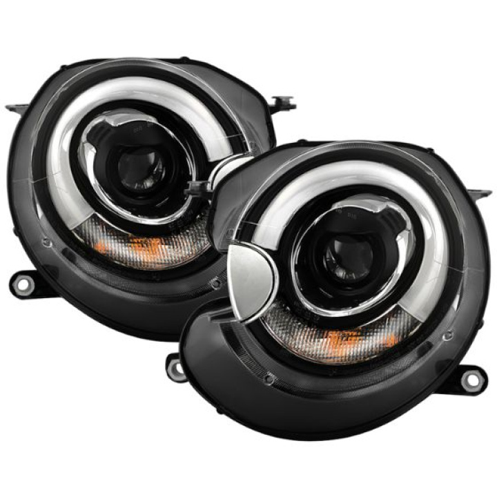 Mini Cooper 2007-2012 Projector Headlights DRL - Black Spyder Auto in the group Select car model / Mini / Cooper (R56/57) 2006-2013 / 2009-2015 / Styling at DDESIGN Scandinavia AB (PRO-YD-MC07-DRL-BK)