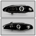 Mitsubishi Eclipse 97-99 Projector Headlights - LED Halo - Black Spyder Auto