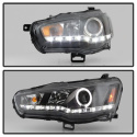 Mitsubishi Lancer / EVO-10 08-14 Projector Headlights LED Halo - DRL - Black Spyder Auto