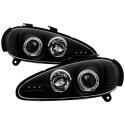 Mazda MX3 92-96 Projector Headlights - LED Halo - LED ( Replaceable LEDs ) - Black Spyder Auto