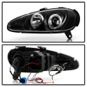 Mazda MX3 92-96 Projector Headlights - LED Halo - LED ( Replaceable LEDs ) - Black Spyder Auto