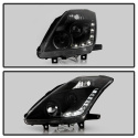 Nissan 350Z 06-08 Projector Headlights - Xenon/HID Model Only DRL - Black - High H1 (Included) - Low D2S (Not Included) Spyder Auto
