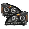 Nissan Altima 02-04 Projector Headlights LED Halo - LED ( Replaceable LEDs ) - Black Spyder Auto