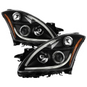 Nissan Altima 4Dr 2010-2012 Projector Headlights - Light Tube DRL - LED Halo - Black Spyder Auto