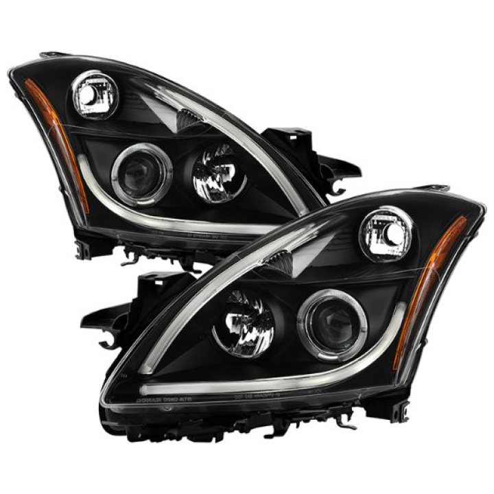 Nissan Altima 4Dr 2010-2012 Projector Headlights - Light Tube DRL - LED Halo - Black Spyder Auto in the group Select car model / Nissan / Altima 1992+ at DDESIGN Scandinavia AB (PRO-YD-NA104D-LTDRL-BK)
