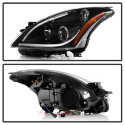 Nissan Altima 4Dr 2010-2012 Projector Headlights - Light Tube DRL - LED Halo - Black Spyder Auto