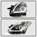 Nissan Altima 4Dr 2010-2012 Projector Headlights - Light Tube DRL - LED Halo - Black Spyder Auto