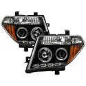 Nissan Navara D40 05-09 / Nissan Pathfinder 05-07 Projector Headlights - LED Halo - LED ( Replaceable LEDs ) - Black Spyder Auto