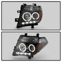 Nissan Navara D40 05-09 / Nissan Pathfinder 05-07 Projector Headlights - LED Halo - LED ( Replaceable LEDs ) - Black Spyder Auto