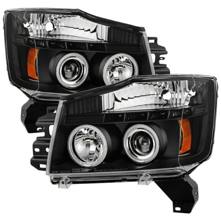 Nissan Titan 04-14 / Nissan Armada 04-07 Projector Headlights - CCFL Halo - LED ( Replaceable LEDs ) - Black - Spyder Auto in the group Select car model / Nissan / Titan 03-15 / Styling at DDESIGN Scandinavia AB (PRO-YD-NTI04-CCFL-BK)