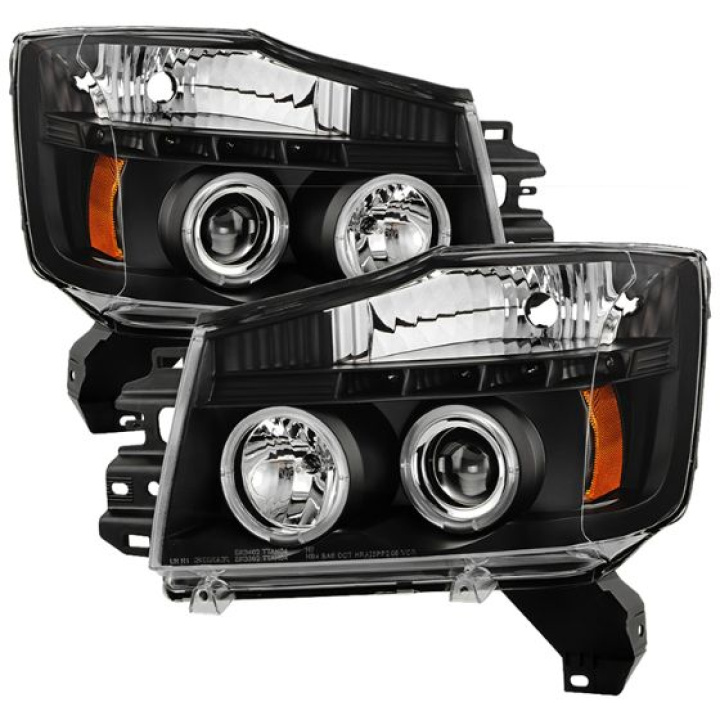 Nissan Titan 04-14 / Nissan Armada 04-07 Projector Headlights - LED Halo - LED ( Replaceable LEDs ) - Black - Spyder Auto in the group Select car model / Nissan / Titan 03-15 / Styling at DDESIGN Scandinavia AB (PRO-YD-NTI04-HL-BK)