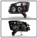 Nissan Titan 04-14 / Nissan Armada 04-07 Projector Headlights - LED Halo - LED ( Replaceable LEDs ) - Black - Spyder Auto
