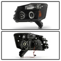 Nissan Titan 04-14 / Nissan Armada 04-07 Projector Headlights - LED Halo - LED ( Replaceable LEDs ) - Black Smoke - Spyder Auto