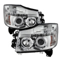 Nissan Titan 04-14 / Nissan Armada 04-07 Projector Headlights - LED Halo - LED ( Replaceable LEDs ) - Chrome - Spyder Auto