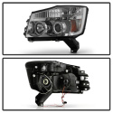 Nissan Titan 04-14 / Nissan Armada 04-07 Projector Headlights - LED Halo - LED ( Replaceable LEDs ) - Smoke - Spyder Auto