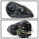 Porsche Cayenne 03-06 Projector Headlights - Xenon/HID Model Only DRL LED - Black Spyder Auto