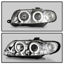 Pontiac GTO 04-06 Projector Headlights - LED Halo - LED ( Replaceable LEDs ) - Chrome Spyder Auto