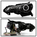 Scion FRS 12-14 Projector Headlights - CCFL Halo - DRL LED - Black Spyder Auto