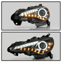 Scion FRS 12-14 Projector Headlights - CCFL Halo - DRL LED - Black Spyder Auto