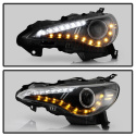 Subaru BRZ 12-14 Projector Headlights- DRL LED - Black Spyder Auto