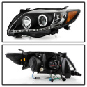 Toyota Corolla 09-10 Projector Headlights - LED Halo - DRL - Black Spyder Auto