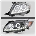 Toyota Corolla 09-10 Projector Headlights - LED Halo - DRL - Black Spyder Auto
