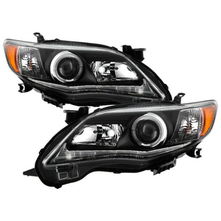 Toyota Corolla 11-13 Projector Headlights DRL LED - Black Spyder Auto in the group Select car model / Toyota / Corolla / Styling at DDESIGN Scandinavia AB (PRO-YD-TC11-DRL-BK)