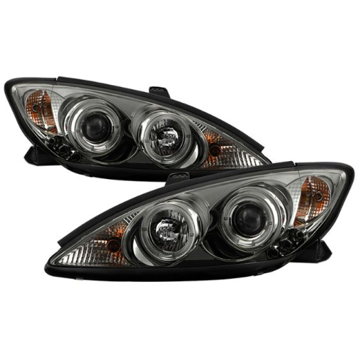 Toyota Camry 02-06 Projector Headlights - LED Halo - LED ( Replaceable LEDs ) - Smoke Spyder Auto in the group Select car model / Toyota / Camry at DDESIGN Scandinavia AB (PRO-YD-TCAM02-HL-SM)