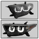 Toyota Highlander 11-13 Projector Headlights - 3D DRL - Black Spyder Auto