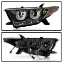 Toyota Highlander 11-13 Projector Headlights - 3D DRL - Black Spyder Auto