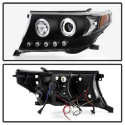 Toyota Land Cruiser 08-11 Projector Headlights - LED Halo - LED ( Replaceable LEDs ) - Black Spyder Auto