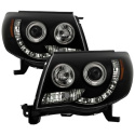 Toyota Tacoma 05-11 Projector Headlights - CCFL Halo - LED ( Replaceable LEDs ) - Black Smoke Spyder Auto