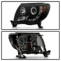 Toyota Tacoma 05-11 Projector Headlights - CCFL Halo - LED ( Replaceable LEDs ) - Black Smoke Spyder Auto