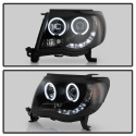 Toyota Tacoma 05-11 Projector Headlights - CCFL Halo - LED ( Replaceable LEDs ) - Black Smoke Spyder Auto