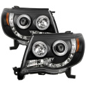 Toyota Tacoma 05-11 Projector Headlights - LED Halo - LED ( Replaceable LEDs ) - Black Spyder Auto