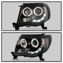Toyota Tacoma 05-11 Projector Headlights - LED Halo - LED ( Replaceable LEDs ) - Black Spyder Auto